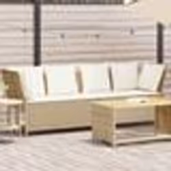 vidaXL Canapé de jardin avec coussins beige résine tressée