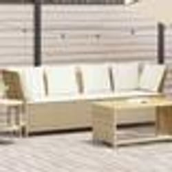 vidaXL Canapé de jardin avec coussins beige résine tressée