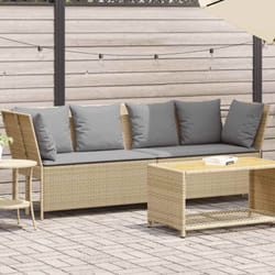 Vidaxl - Canapé de jardin avec coussins beige résine tressée
