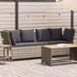vidaXL Canapé de jardin et coussins gris clair résine tressée