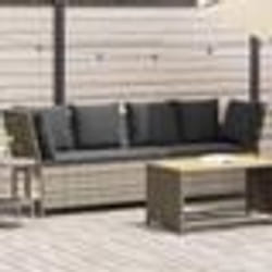 vidaXL Canapé de jardin et coussins gris clair résine tressée