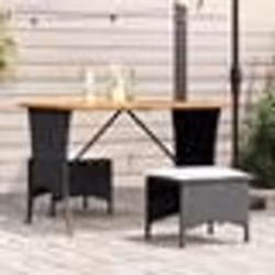 vidaXL Ensemble à manger de jardin avec coussins 3 pcs Noir