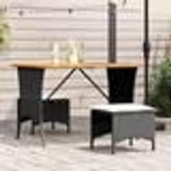 vidaXL Ensemble à manger de jardin avec coussins 3 pcs Noir