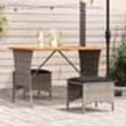 vidaXL Ensemble à manger de jardin 3 pcs coussins gris résine tressée