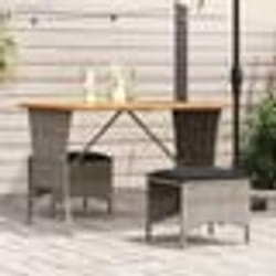 vidaXL Ensemble à manger de jardin 3 pcs coussins gris résine tressée