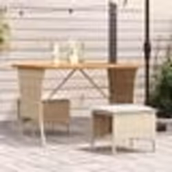 vidaXL Ensemble à manger de jardin et coussins 3 pcs Beige poly rotin