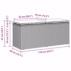 VidaXL 4104146 banc de jardin Rotin, Acier - Vue supplémentaire 8
