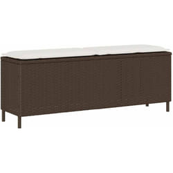 Banc de jardin avec coussin marron 110x30x40,5cm résine tressée - Vidaxl