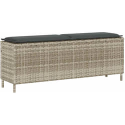 Banc de jardin coussin gris clair 110x30x40,5 cm résine tressée - Vidaxl