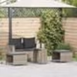 vidaXL Salon de jardin 5 pcs coussins empilable gris clair polyrotin