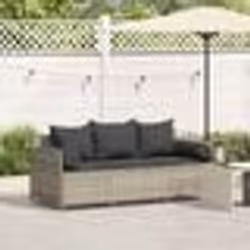 vidaXL Canapé de jardin et coussins 3 places gris clair résine tressée
