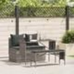 vidaXL Ensemble à manger de jardin 3 pcs coussins gris résine tressée