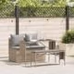 vidaXL Ensemble à manger de jardin et coussins 3 pcs Beige poly rotin