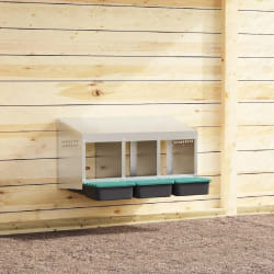vidaXL Nichoir à poules3 compartiments, fixation murale, acier galvanisé