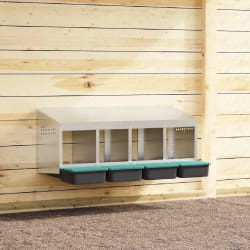 vidaXL Nichoir à poules4 compartiments, fixation murale, acier galvanisé