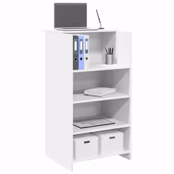 vidaXL Bureau de réception blanc 55x50x1035 cm bois dingénierie comptoir de réception réception de salon comptoir de 859015