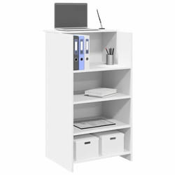 vidaXL Bureau de réception blanc 55x50x1035 cm bois dingénierie comptoir de réception réception de salon comptoir de 859015