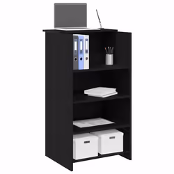 vidaXL Bureau de réception noir 55x50x1035 cm bois dingénierie comptoir de réception réception de salon comptoir de bar 85901 ...
