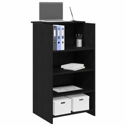 vidaXL Bureau de réception noir 55x50x1035 cm bois dingénierie comptoir de réception réception de salon comptoir de bar 859016