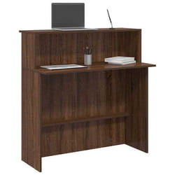 vidaXL Bureau de réception chêne brun 100x50x1035cm bois dingénierie comptoir de réception réception de salon comptoir 859030