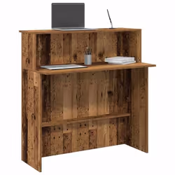 vidaXL Bureau de réception vieux bois 100x50x103,5cm bois d'ingénierie
