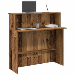 vidaXL Bureau de réception vieux bois 100x50x103,5cm bois d'ingénierie