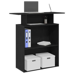 vidaXL Bureau de réception noir 100x40x104 cm bois dingénierie comptoir de réception réception de salon comptoir de bar 859052