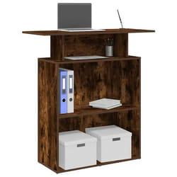 vidaXL Bureau de réception chêne fumé 100x40x104 cm bois dingénierie comptoir de réception réception de salon comptoir 859055