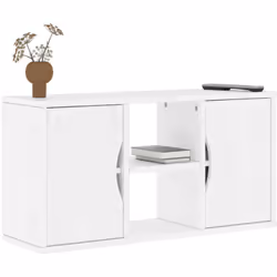Ce meuble TV en bois avec un grand espace de rangement est un complément pratique et attrayant pour votre salon ou votre cham ...