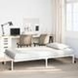 vidaXL Cadre de lit sans matelas pliable blanc 107x203 cm acier cadre de lit en métal cadre de lit pliable sommier cadre