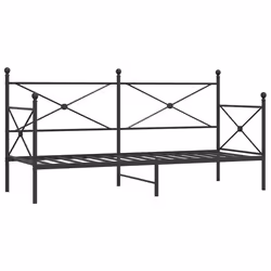 VidaXL 4104666, lit sofa, Noir, Acier, 2080 mm, 855 mm, 1070 mm