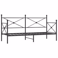 VidaXL 4104668, lit sofa, Noir, Acier, 2080 mm, 960 mm, 1070 mm