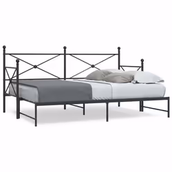 vidaXL Lit de jour et lit gigogne sans matelas noir 90x190 cm acier canapé-lit canapé-lit confortable lit de jour avec 410467 ...
