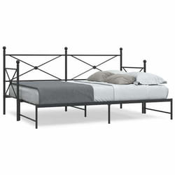 vidaXL Lit de jour et lit gigogne sans matelas noir 90x190 cm acier canapé-lit canapé-lit confortable lit de jour avec 4104674