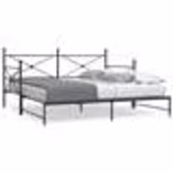 vidaXL Lit de jour avec gigogne sans matelas noir 100x200 cm acier canapé-lit canapé-lit confortable lit de jour avec 4104677