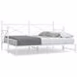 vidaXL Lit de jour avec lit gigogne sans matelas blanc 90x190 cm acier canapé-lit canapé-lit confortable lit de jour avec