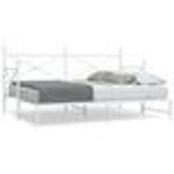 vidaXL Lit de jour avec lit gigogne sans matelas blanc 90x200 cm acier canapé-lit canapé-lit confortable lit de jour avec