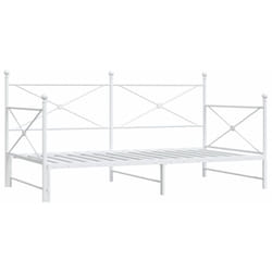 Lit de jour avec lit gigogne sans matelas blanc 100x190cm acier Vidaxl