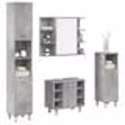 vidaXL Ensemble de meubles de salle de bain 4 pcs gris béton armoire de salle de bain placard de salle de bain meuble de 3324 ...