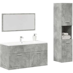 Ensemble de meubles de salle de bain 3 pcs gris béton Vidaxl