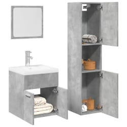 VIDAXL Meubles Salle de Bain 4pcs - Gris Béton
