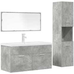 Ensemble de meubles de salle de bain 4 pcs gris béton vidaXL