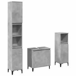 VidaXL 3324948, Gris, Métal, Bois, 580 mm, 330 mm, 600 mm, 3 pièce(s)