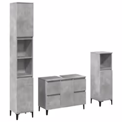 VidaXL 3324950, Gris, Métal, Bois, 800 mm, 330 mm, 600 mm, 3 pièce(s)