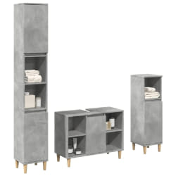 vidaXL Salle de bain 3 pcs gris béton