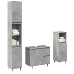 vidaXL Ensemble de meubles de salle de bain 3 pcs - Gris béton