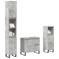 vidaXL Ensemble de meubles de salle de bain 3 pcs - Gris béton