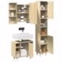 vidaXL Ensemble de meubles de salle de bain 3 pcs chêne sonoma armoire de salle de bain placard de salle de bain meuble 33249 ...