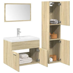 Vidaxl Ensemble De Meubles De Salle De Bain 3 Pcs Chêne Sonoma