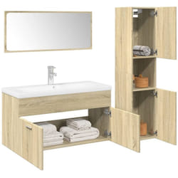 Ensemble de meubles de salle de bain 3 pcs chêne sonoma Vidaxl